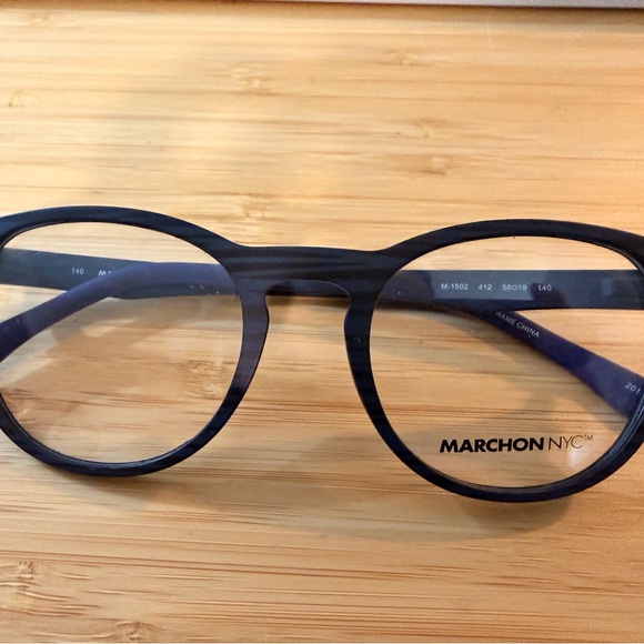 Women’s Marchon NYC Eyeglasses frame M 1502 Matte Navy Horn - Picture 6 of 7